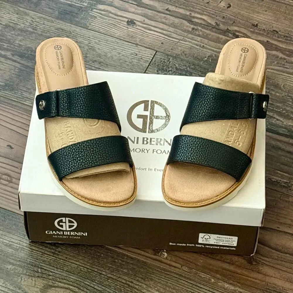 Giani Bernini Womens Bryerr Faux Leather Adjustable Espadrilles Size 6.5 New